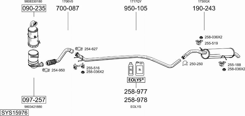 Bosal SYS15976 - Impianto gas scarico autozon.pro