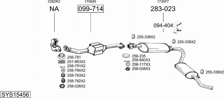 Bosal SYS15456 - Impianto gas scarico autozon.pro