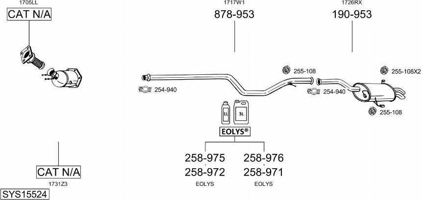 Bosal SYS15524 - Impianto gas scarico autozon.pro