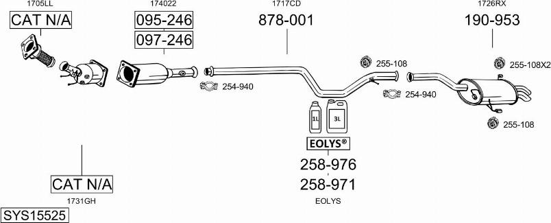 Bosal SYS15525 - Impianto gas scarico autozon.pro