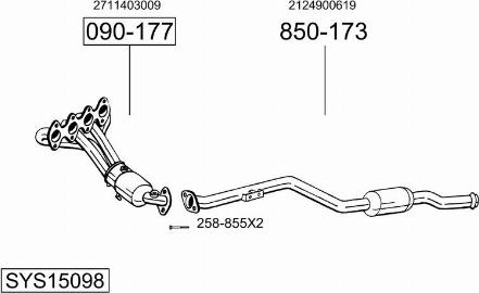 Bosal SYS15098 - Impianto gas scarico autozon.pro