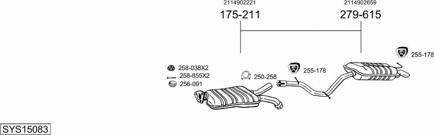 Bosal SYS15083 - Impianto gas scarico autozon.pro