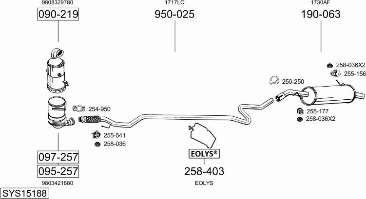 Bosal SYS15188 - Impianto gas scarico autozon.pro