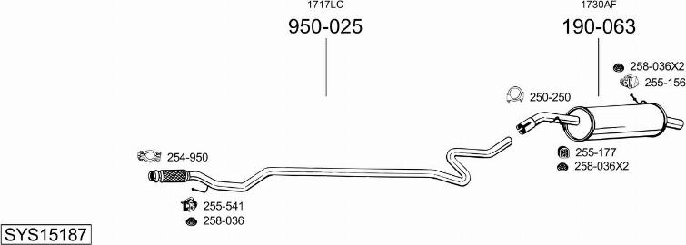 Bosal SYS15187 - Impianto gas scarico autozon.pro