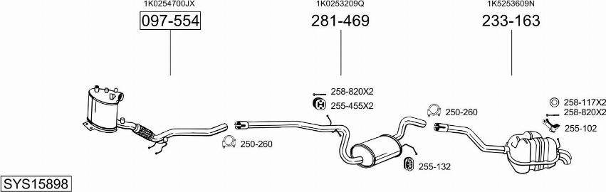 Bosal SYS15898 - Impianto gas scarico autozon.pro