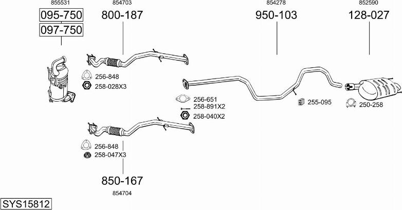 Bosal SYS15812 - Impianto gas scarico autozon.pro