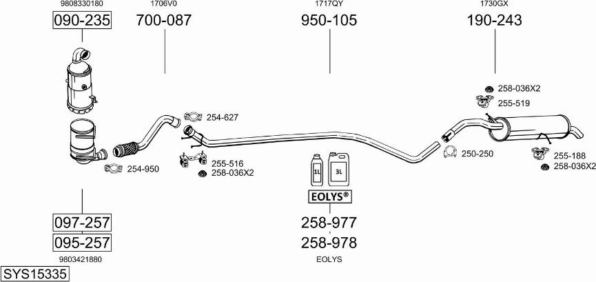 Bosal SYS15335 - Impianto gas scarico autozon.pro