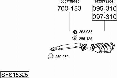 Bosal SYS15325 - Impianto gas scarico autozon.pro