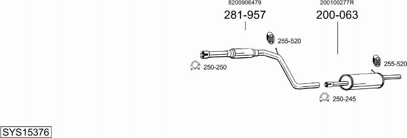 Bosal SYS15376 - Impianto gas scarico autozon.pro