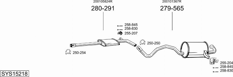 Bosal SYS15218 - Impianto gas scarico autozon.pro