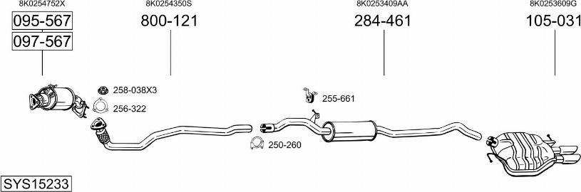 Bosal SYS15233 - Impianto gas scarico autozon.pro