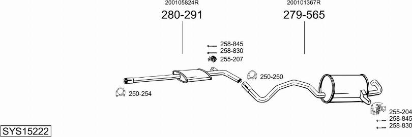 Bosal SYS15222 - Impianto gas scarico autozon.pro