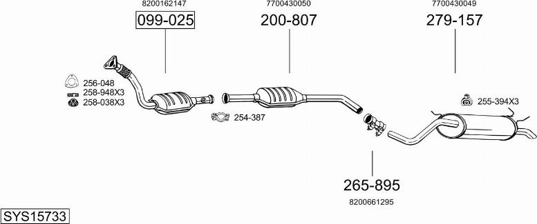 Bosal SYS15733 - Impianto gas scarico autozon.pro