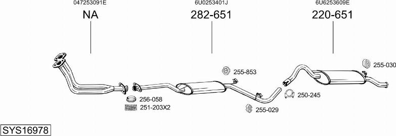 Bosal SYS16978 - Impianto gas scarico autozon.pro