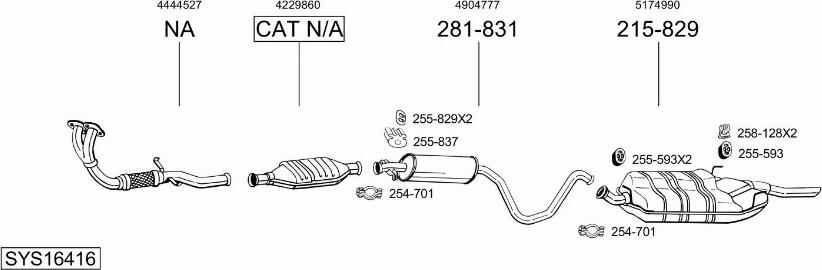 Bosal SYS16416 - Impianto gas scarico autozon.pro