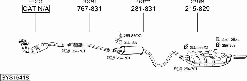 Bosal SYS16418 - Impianto gas scarico autozon.pro