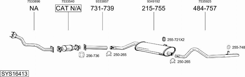 Bosal SYS16413 - Impianto gas scarico autozon.pro