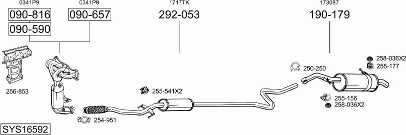 Bosal SYS16592 - Impianto gas scarico autozon.pro