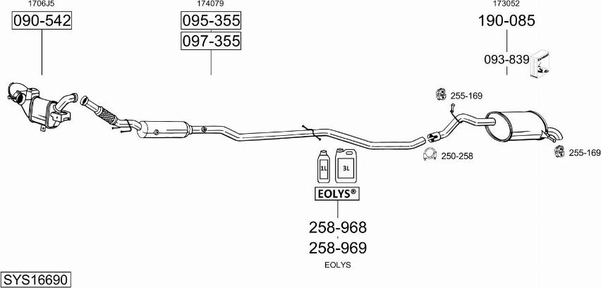 Bosal SYS16690 - Impianto gas scarico autozon.pro