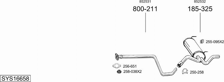 Bosal SYS16658 - Impianto gas scarico autozon.pro