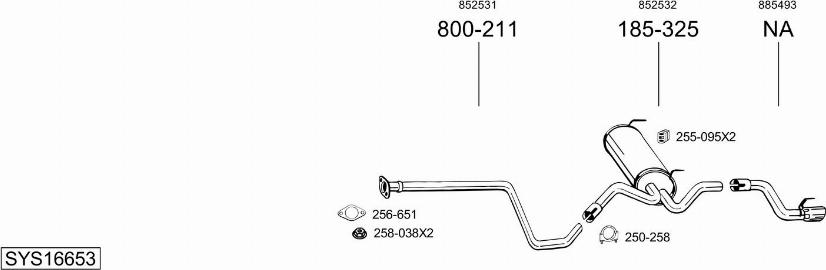 Bosal SYS16653 - Impianto gas scarico autozon.pro