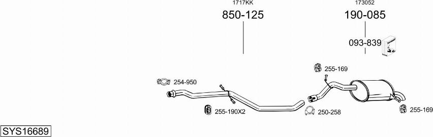 Bosal SYS16689 - Impianto gas scarico autozon.pro