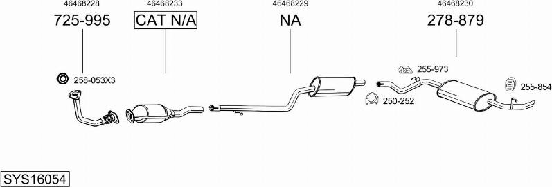 Bosal SYS16054 - Impianto gas scarico autozon.pro