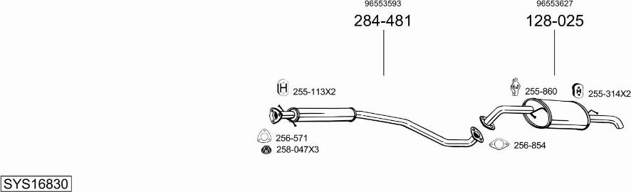 Bosal SYS16830 - Impianto gas scarico autozon.pro