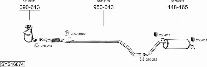 Bosal SYS16874 - Impianto gas scarico autozon.pro