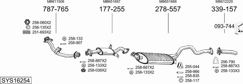 Bosal SYS16254 - Impianto gas scarico autozon.pro