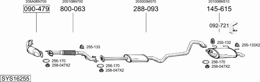 Bosal SYS16255 - Impianto gas scarico autozon.pro