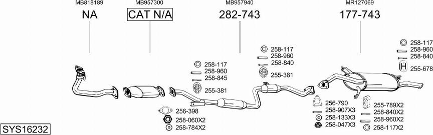 Bosal SYS16232 - Impianto gas scarico autozon.pro