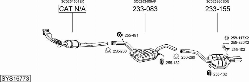 Bosal SYS16773 - Impianto gas scarico autozon.pro