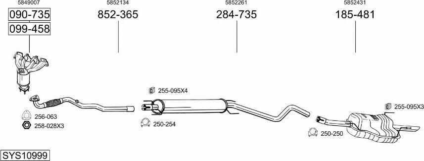 Bosal SYS10999 - Impianto gas scarico autozon.pro