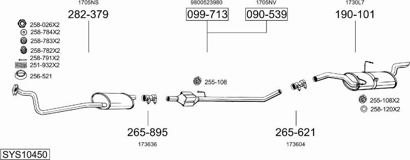 Bosal SYS10450 - Impianto gas scarico autozon.pro