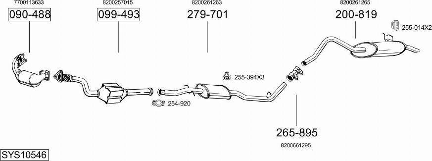 Bosal SYS10546 - Impianto gas scarico autozon.pro