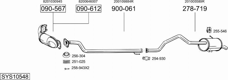 Bosal SYS10548 - Impianto gas scarico autozon.pro