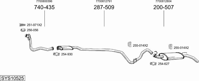 Bosal SYS10525 - Impianto gas scarico autozon.pro