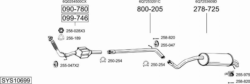 Bosal SYS10699 - Impianto gas scarico autozon.pro