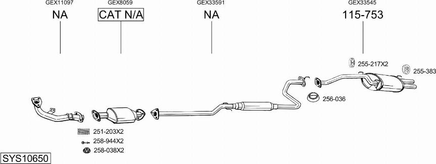 Bosal SYS10650 - Impianto gas scarico autozon.pro