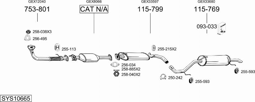 Bosal SYS10665 - Impianto gas scarico autozon.pro