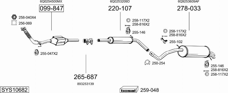 Bosal SYS10682 - Impianto gas scarico autozon.pro