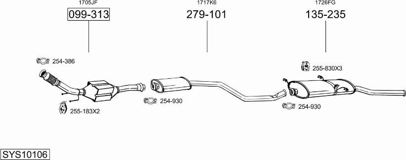 Bosal SYS10106 - Impianto gas scarico autozon.pro