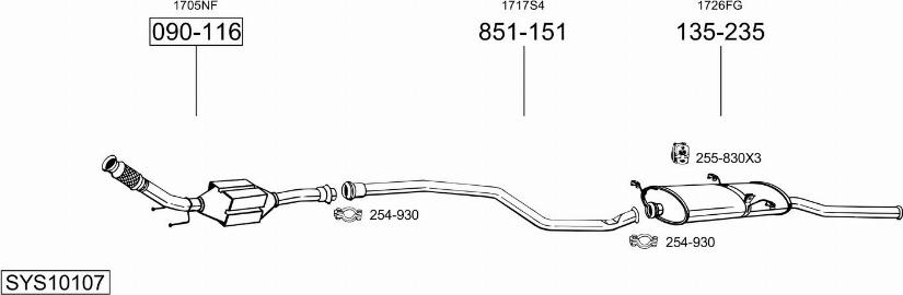 Bosal SYS10107 - Impianto gas scarico autozon.pro