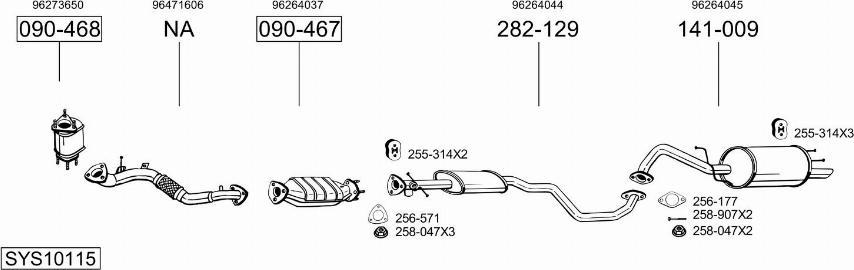 Bosal SYS10115 - Impianto gas scarico autozon.pro