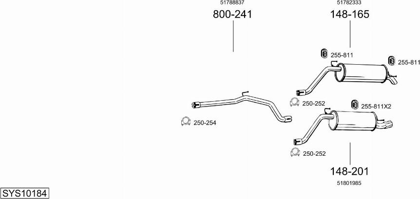 Bosal SYS10184 - Impianto gas scarico autozon.pro