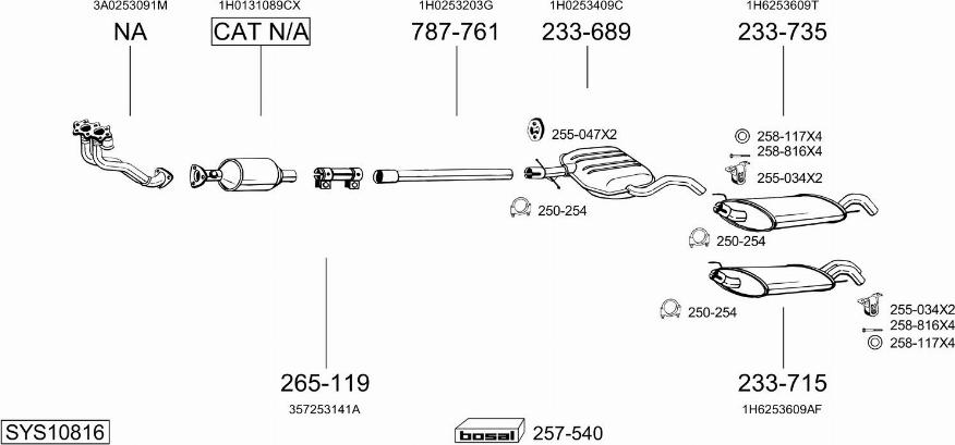 Bosal SYS10816 - Impianto gas scarico autozon.pro