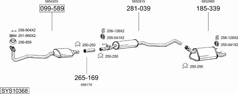 Bosal SYS10368 - Impianto gas scarico autozon.pro