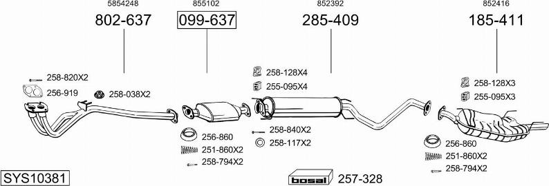 Bosal SYS10381 - Impianto gas scarico autozon.pro