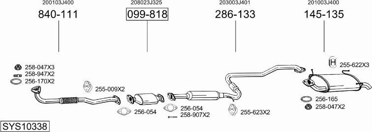 Bosal SYS10338 - Impianto gas scarico autozon.pro